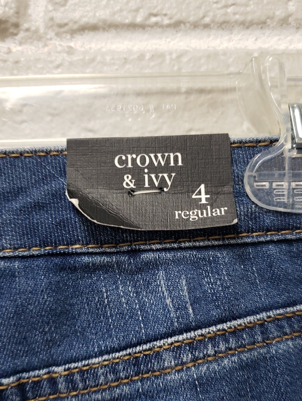 crown & ivy Medium Blue Embroidered Cropped Skinny Jeans - Picture 6 of 7